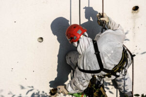 Spechtschäden in der Fassade