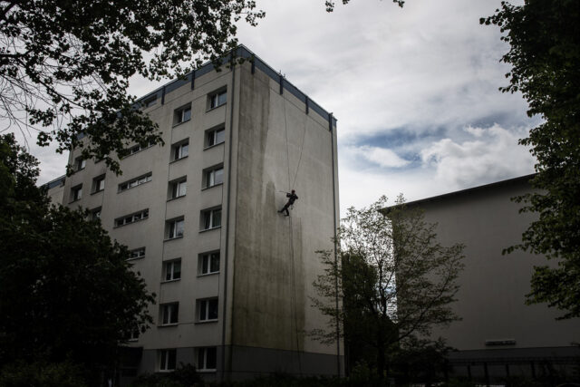 gerüstlose Fassadenreinigung